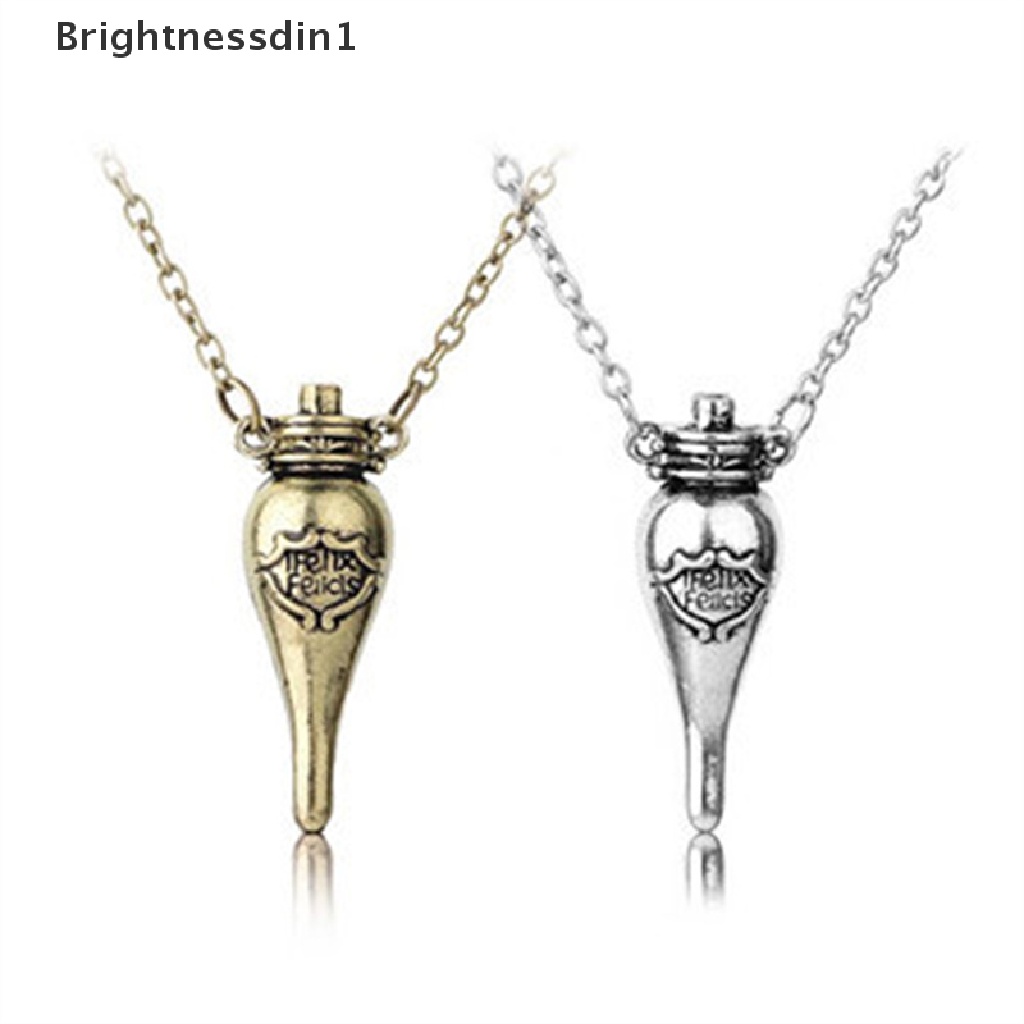 [Brightnessdin1] Kalung Ramuan Ajaib Botol Keberuntungan Cair Vingtage Liontin Warna Silver Antik Butik