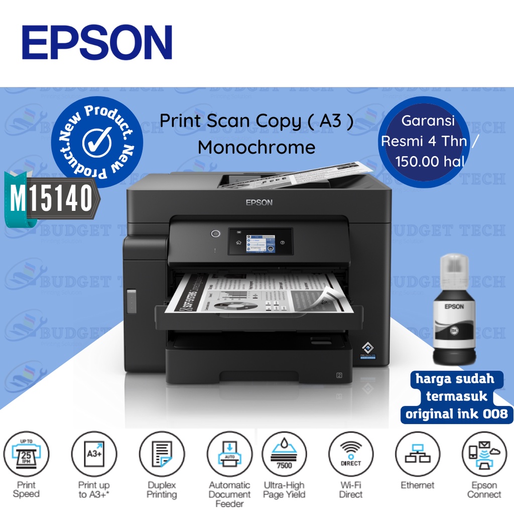 Printer EPSON M15140 A3 Print Scan Copy Duplex Wifi Monochrome - Garansi Resmi