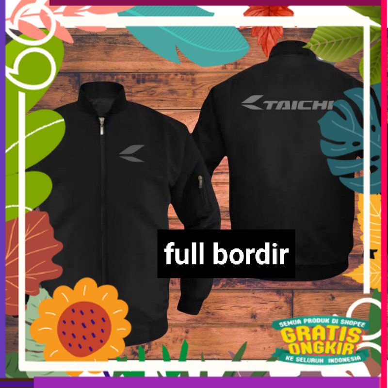 jaket taichi full bordir jaket bomber taichi / fusia kuning
