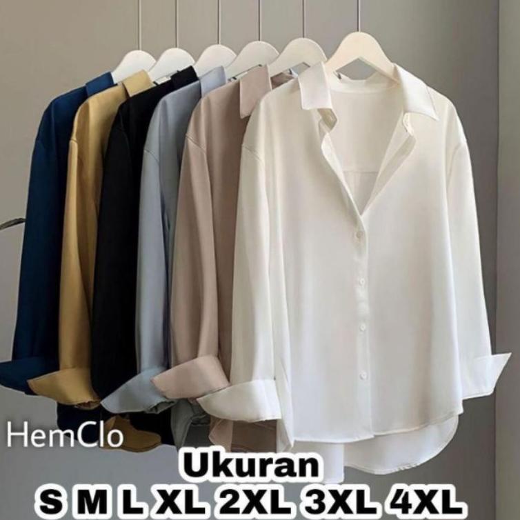 TERLARIS HemClo Kemeja Basic Ukuran S M L XL XXL XXXL XXXXL | Kemeja Basic Jumbo | Kemeja Polos Wani