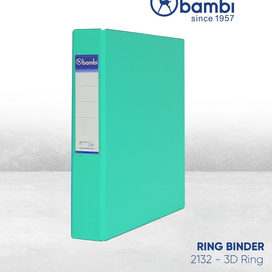 

Stock Baru Bambi Ring Binder D-Type 3 Ring A4 mekanik 30 mm - 2132