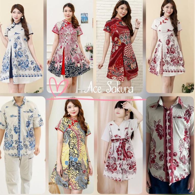 TERBARU DRESS BATIK AIMEI CANTIK TERUSAN KERJA KANTOR 045 WANITA MURAH BAJU COUPLE ANAK CEWEK KEMEJA