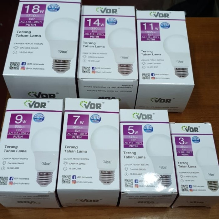 Lampu Led Bulb 9W Putih Prima Vdr