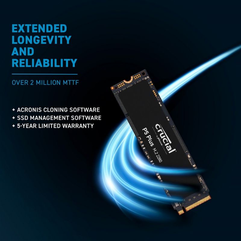 Crucial P5 Plus SSD Gaming NVMe PCIe 4.0 M.2 2280SS 1 TB - CT1000P5PSSD8