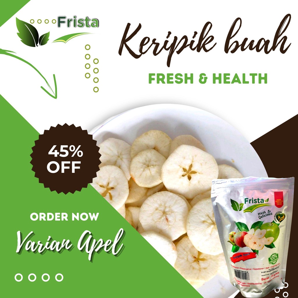 

FRISTA KERIPIK BUAH APEL Premium 50gram