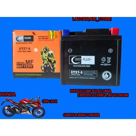 Aki Motor HONDA CBR 150 R  Dryplus Motor  GTZ7-S AKI KERING