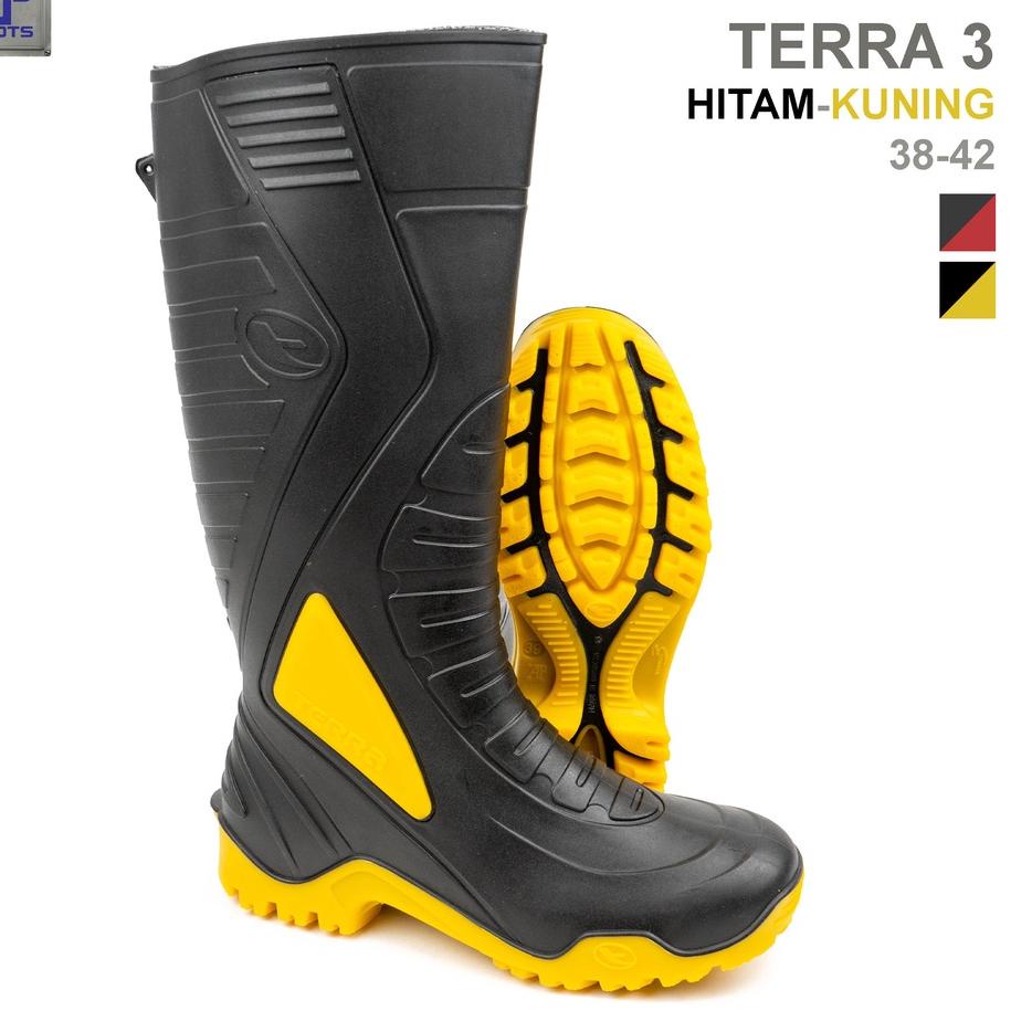 ™ AP Boots AP TERRA 3 HITAM KUNING - Sepatu boots PVC ♦
