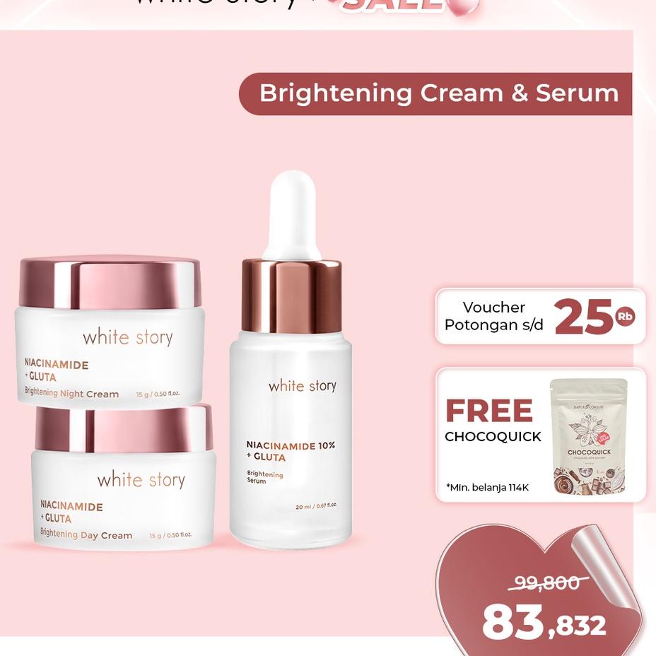 ✮ White Story Paket Brightening Cream & Serum ➣