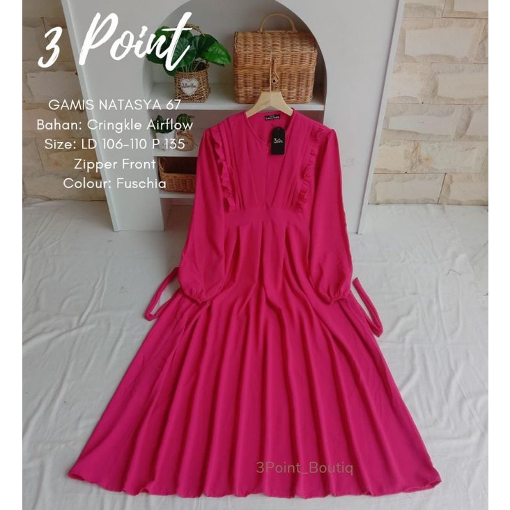 gamis/ three point/ branded matahari/original/ crinkle