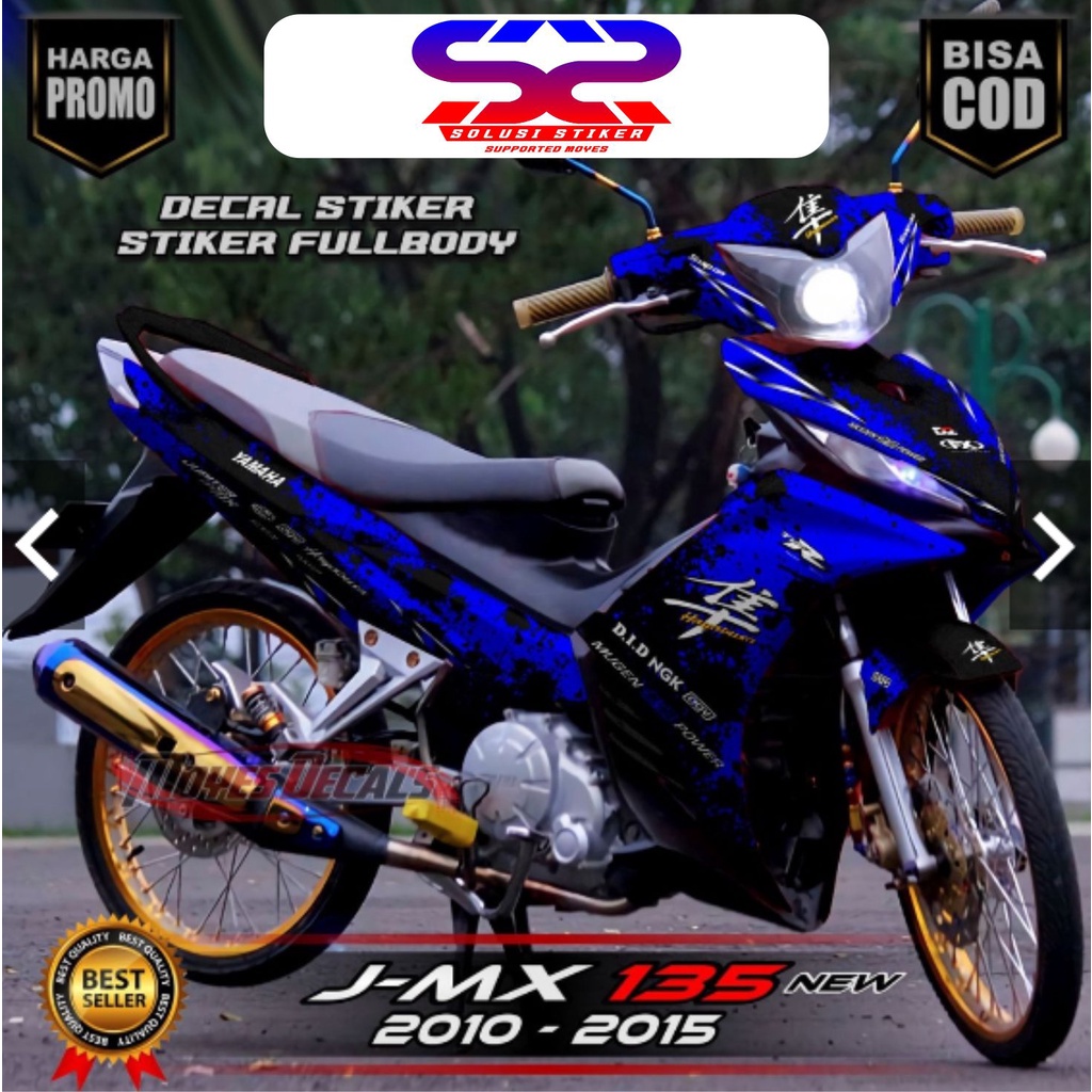 STIKER DECAL VARIASI MOTOR MX 135 NEW MOTIF HAYABUSA  BIRU