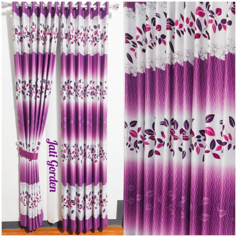 Gorden Blackout Motif Bunga Model Smokring Gorden Ruang Tamu Mewah Gorden Jendela Pintu Minimalis