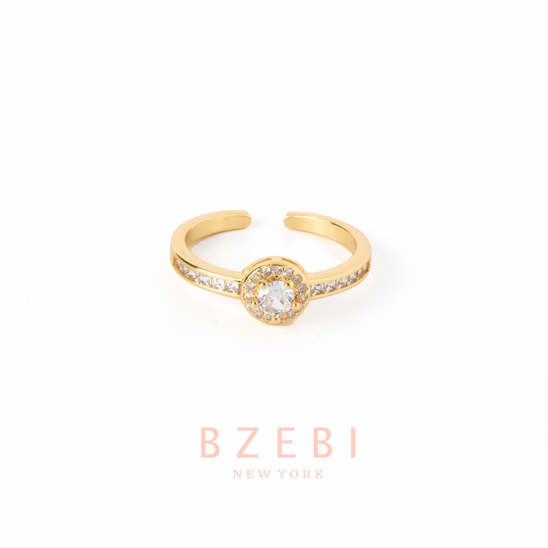 Bzebi Cincin Emas Berlian 18k, Cincin Terbuka Ajustable, Anti Karat, Gaya Korea, Aksesoris Fashion Wanita, Aksesoris Sehari-Hari, Perhiasan Premium, Hadiah Ulang Tahun Dengan Box 1131r