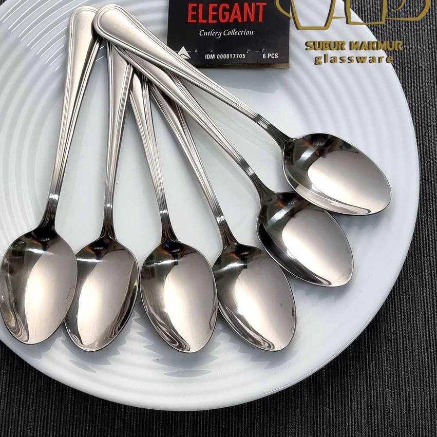 ✥ [6 Pcs] Sendok Makan ELEGANT (SMVD 03) . Kedaung Dinner Spoon / Hotel / Stainless Steel Tebal ➷