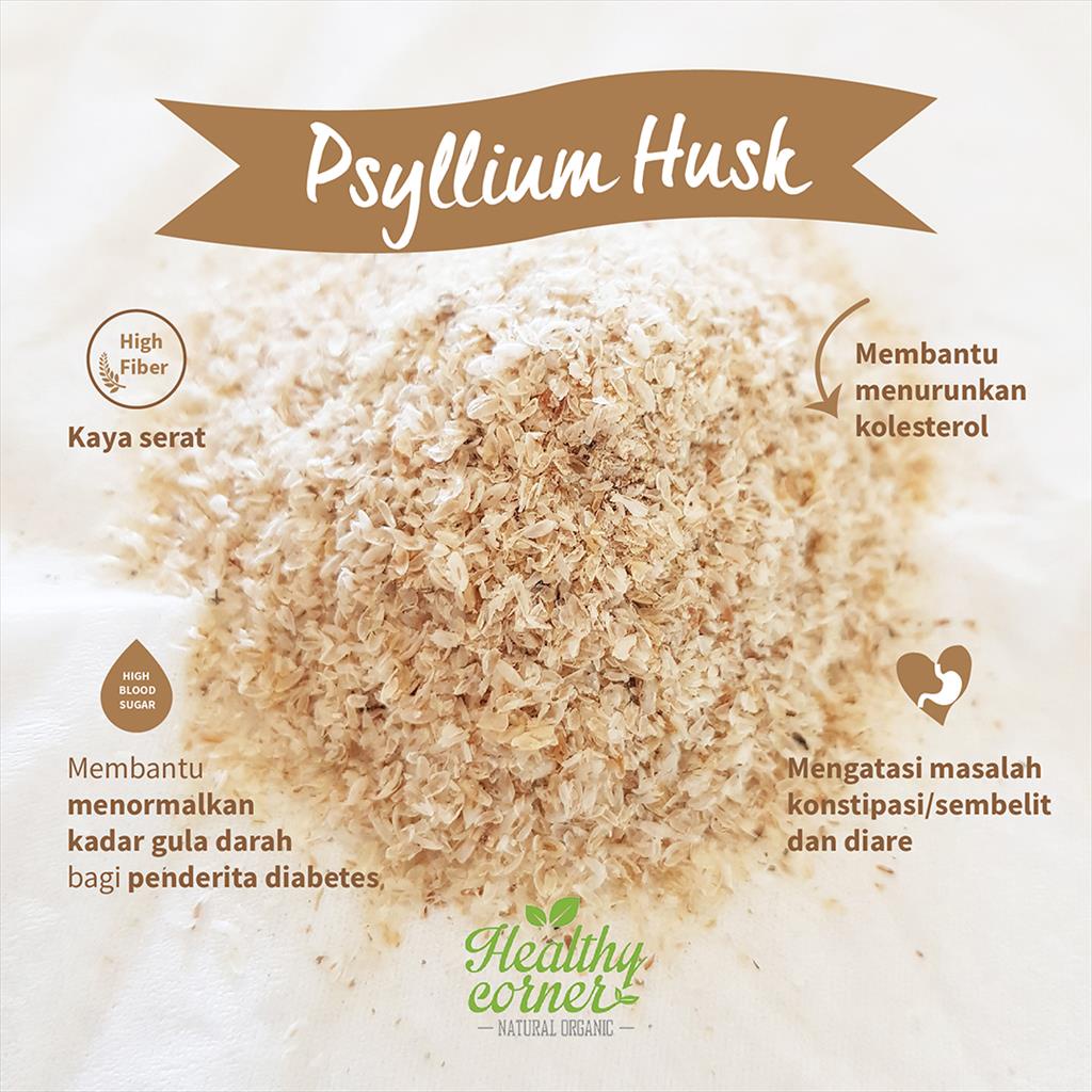 Psyllium Husk (250 gr) Fiber Serat Plantago Ovata