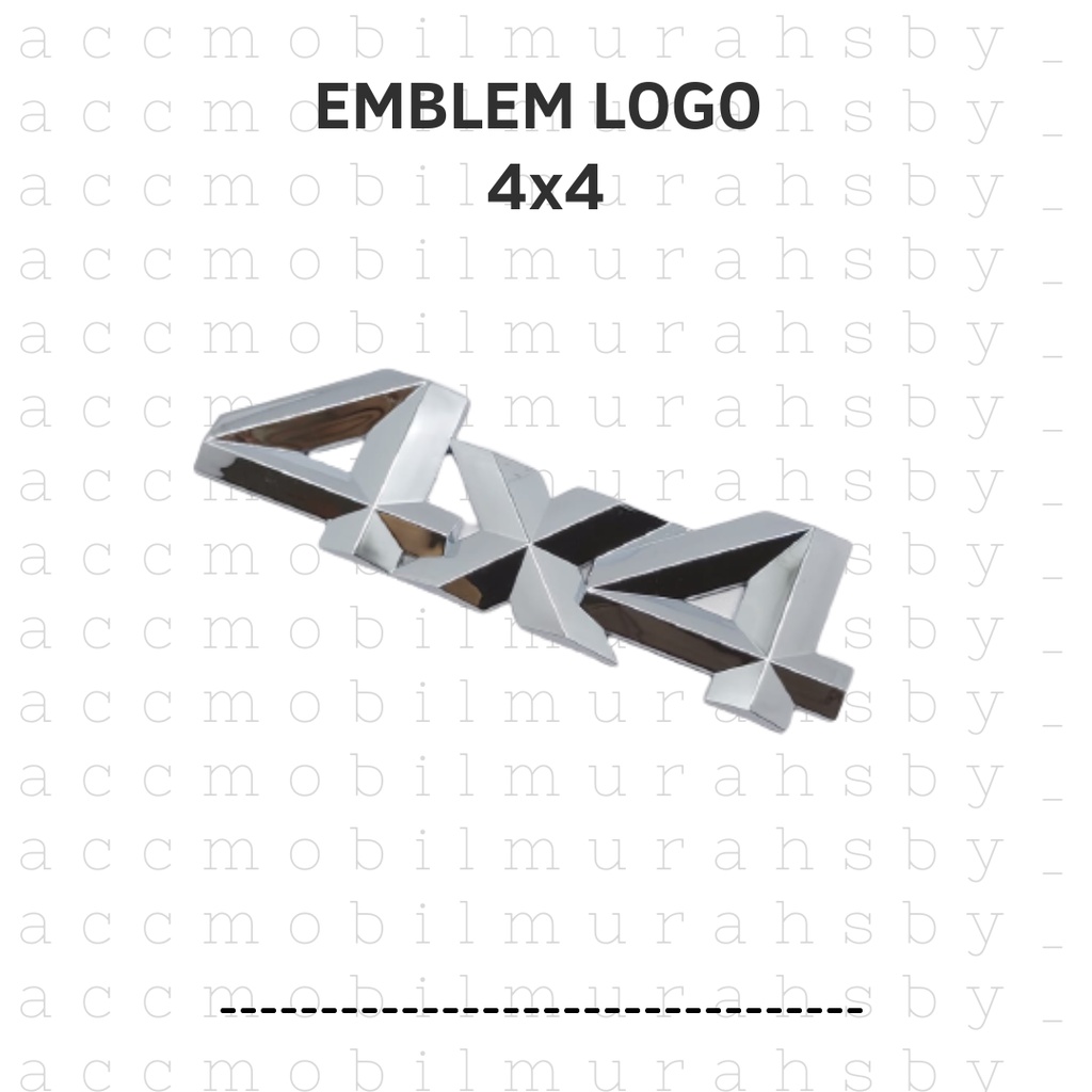 Logo emblem mobil 4X4 chrome besar logo mobil besar