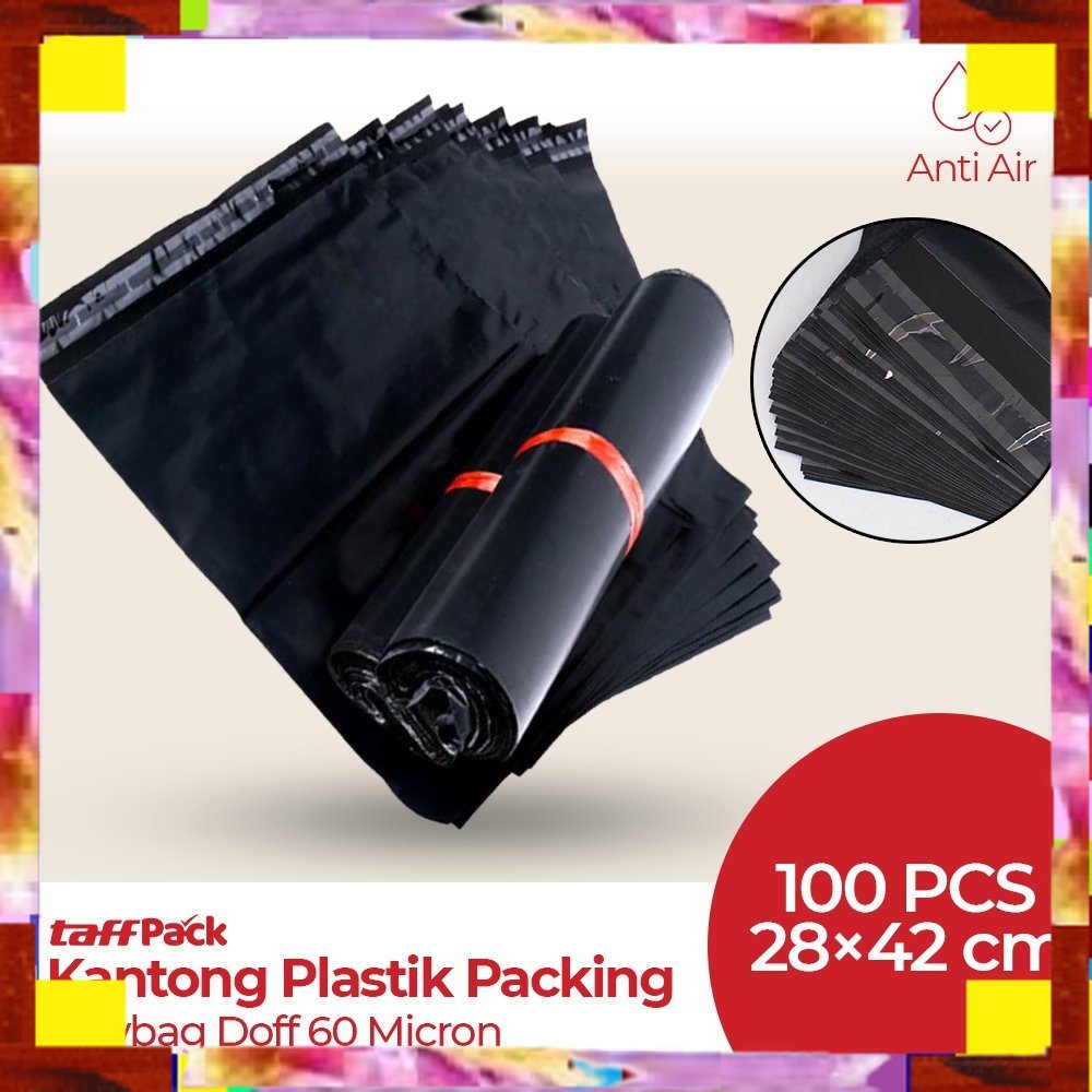 

Termurah Cuci Gudang TaffPACK Kantong Amplop Plastik Packing Polymailer Polybag Doff 60 Micron 28x42cm 100 PCS - BlackTermurah Cuci Gudang