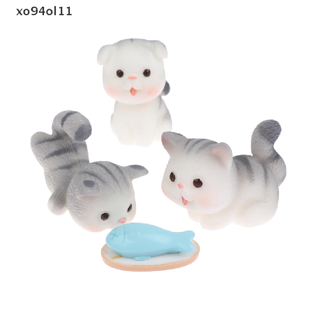 Xo Patung Miniatur Kucing Lucu Mainan Anak Kucing Mini DIY Micro Landscape Home Decor OL