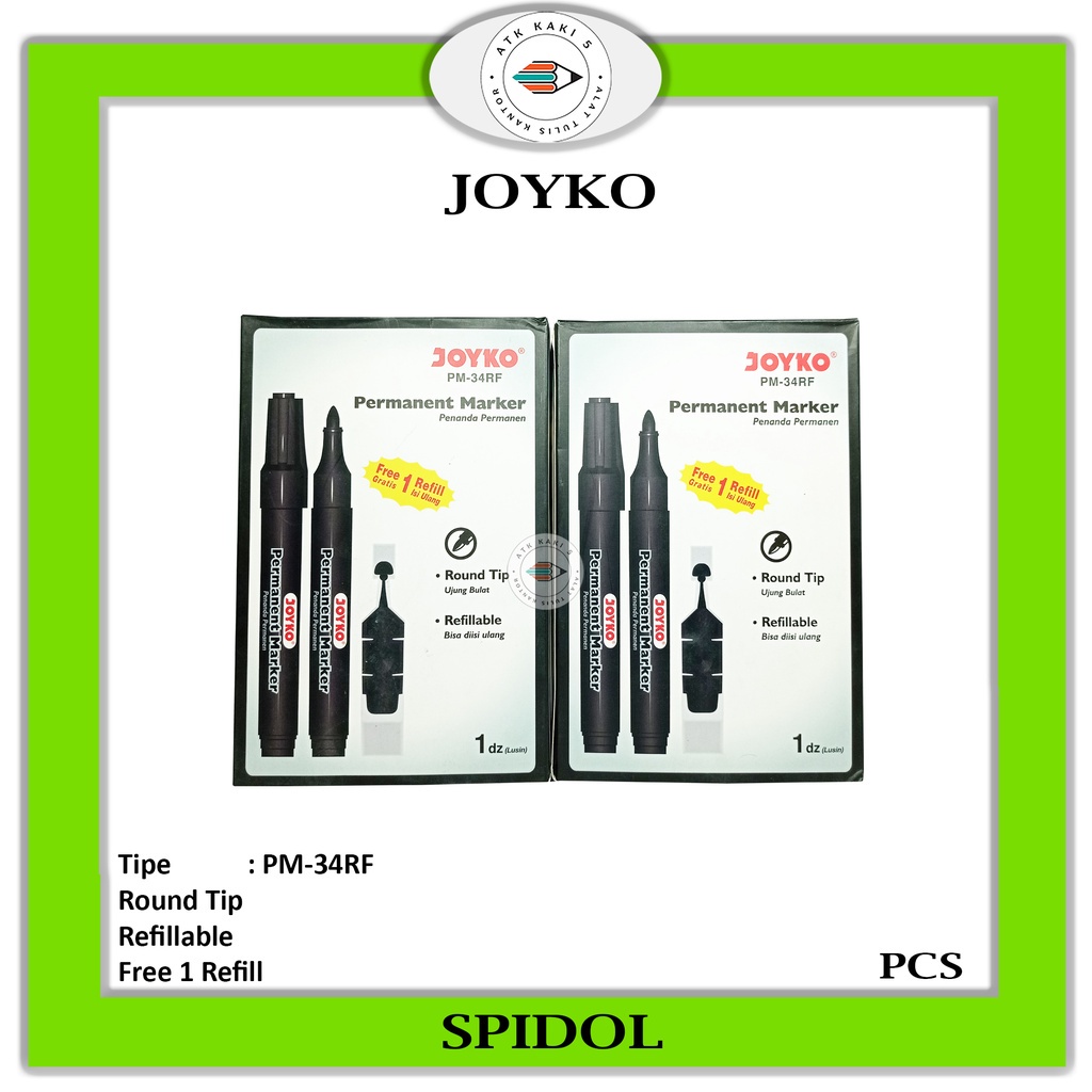 

JOYKO - Spidol Permanent PM-34RF Hitam - Pcs