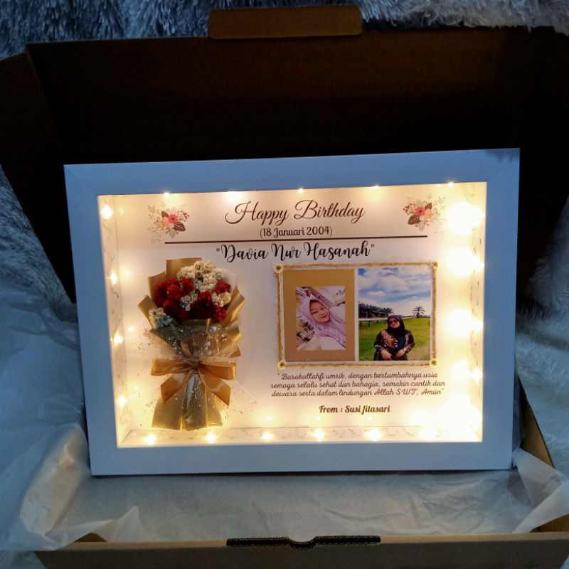 frame kado ulang tahun, kado anniversary, bingkai 3D