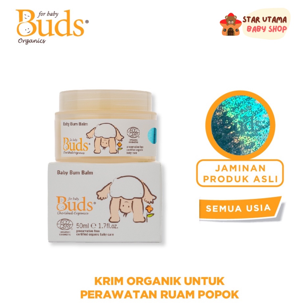 Buds Organics Baby Bum Balm - Lotion atau Krim Perawatan Ruam Popok Pantat Bayi dan Anak