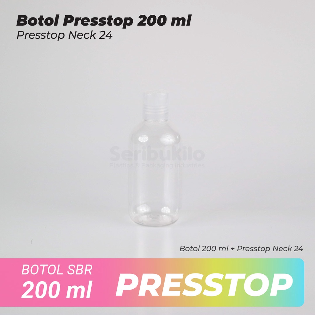 Botol Presstop SBR 200 ml / Botol PET 200 ml Presstop/Disctop SBR