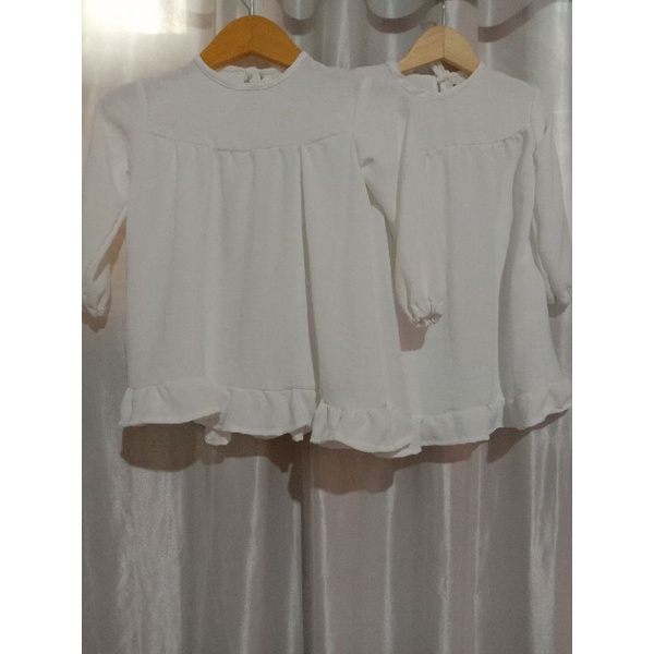 Hanunakid/Dress anak perempuan/Tunik anak perempuan/tunik anak tanggung/3-4tahun/tunik putih tulang 
