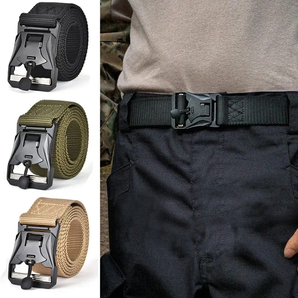 IKAT PINGGANG TACTICAL PRIA KANVAS KEPALA MAGNET / SABUK PRIA BAHAN METAL MAGNET CTX-1