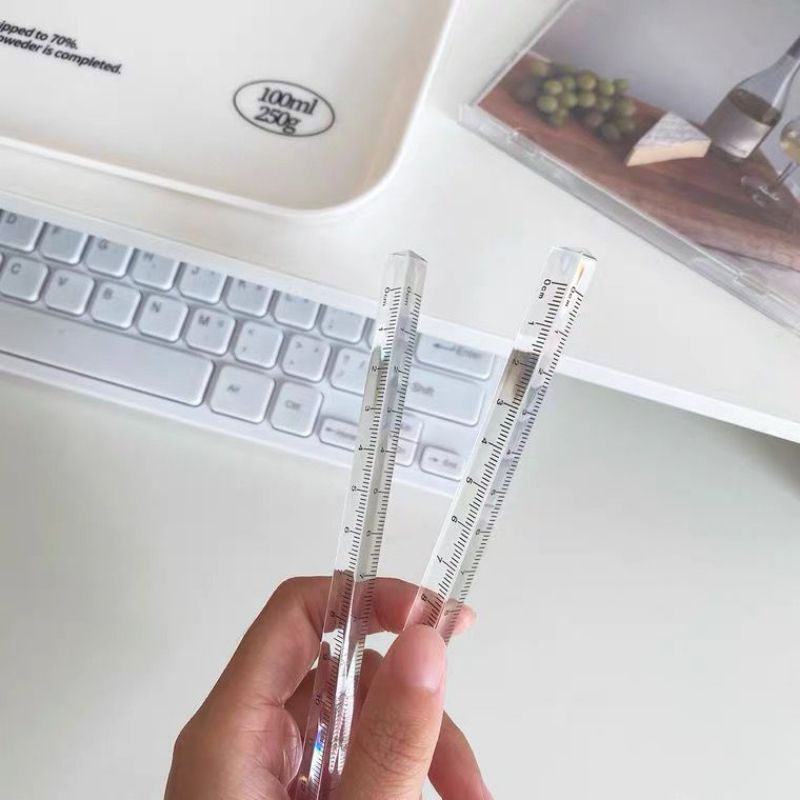 

15cm Penggaris Kristal Segitiga Triangle Shape Ruler Crystal Measuring Ruler