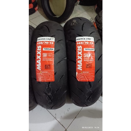 sepasang ban tubles maxxis victra st 130/70-13 &amp; 140/70-13, produk dijamin asli ori !!! free pentil !!!