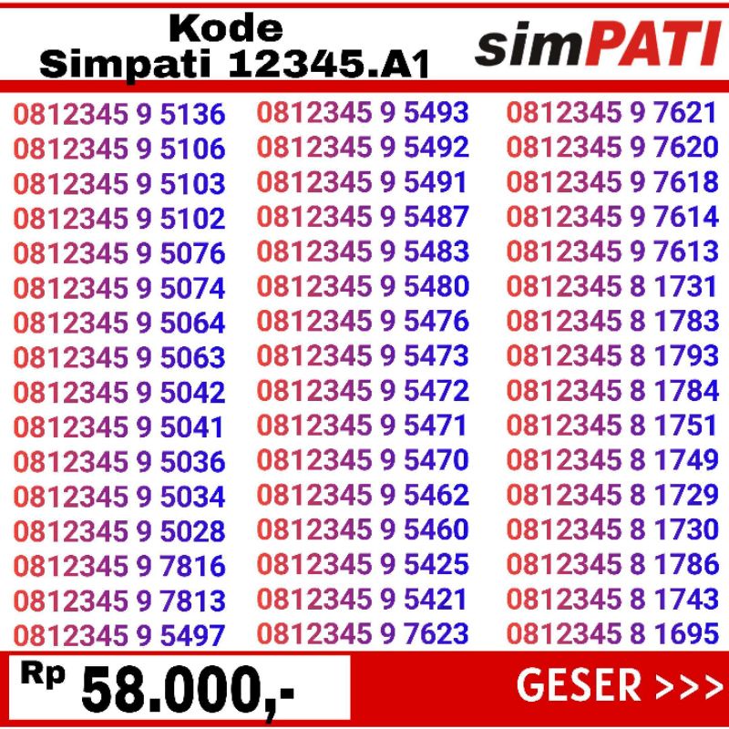 simpati 12345 Telkom murah rapi 4G LTE (COD)