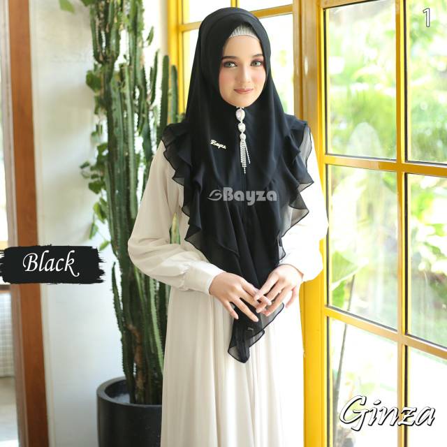 Jilbab Khimar Ginza (PLAT RANDOM BAYZA/HIJAB/SYARI) Ori Bayza Sayra By QOID