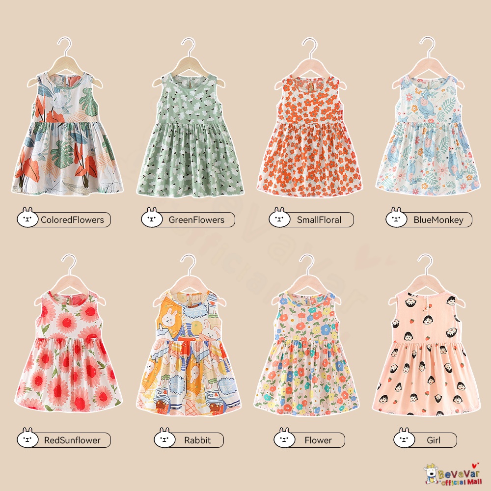 BEVAVAR Dress Anak Perempuan Korea 0-3Tahun/Dress Bayi Cantik