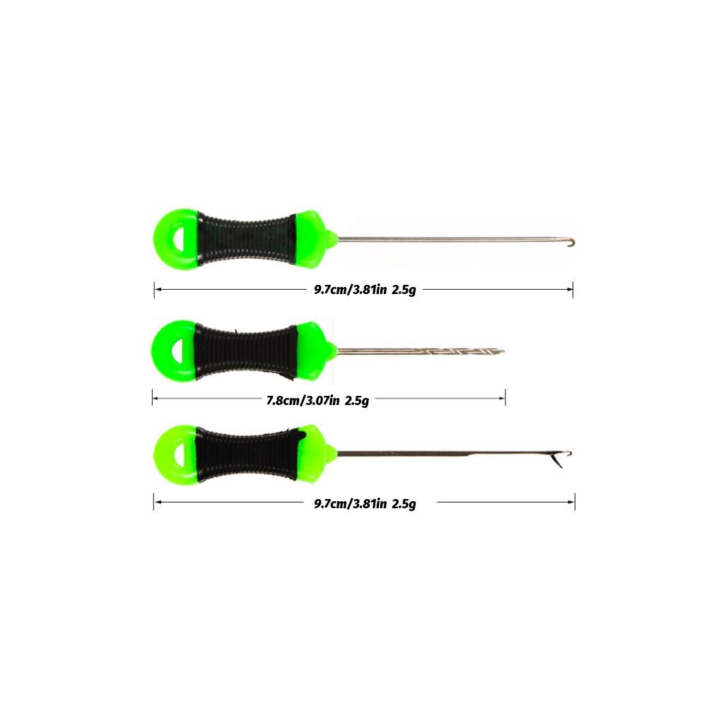 Huit 3pcs Jarum Threading Memancing Baiting Rigs Memimpin Umpan Kait Membuat Alat Tools Needle Baja Karbon Tinggi Outdoor