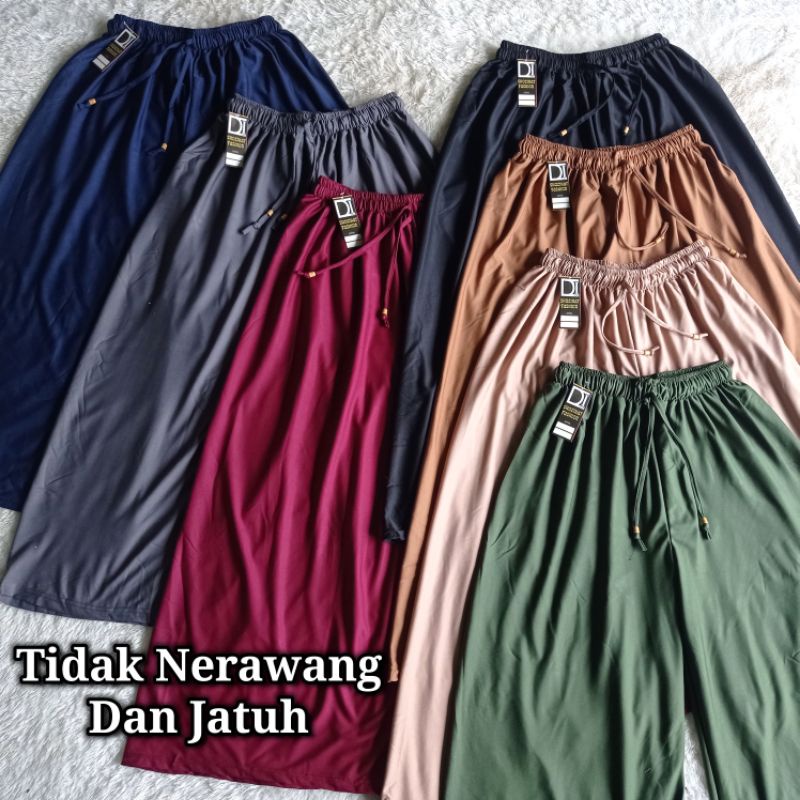 Celana Panjang Wanita Kulot Polos Pinggang Tali Serut Jumbo Murah Max Bb 100kg Bahan Adem Tebal Jatuh | Big Size Bb 100kg 90kg 80kg Kulot High Waist Kain Evano Premium | Loose Cullote Hw Big Size Super Jumbo Bahan Tebal | Sholihatstore