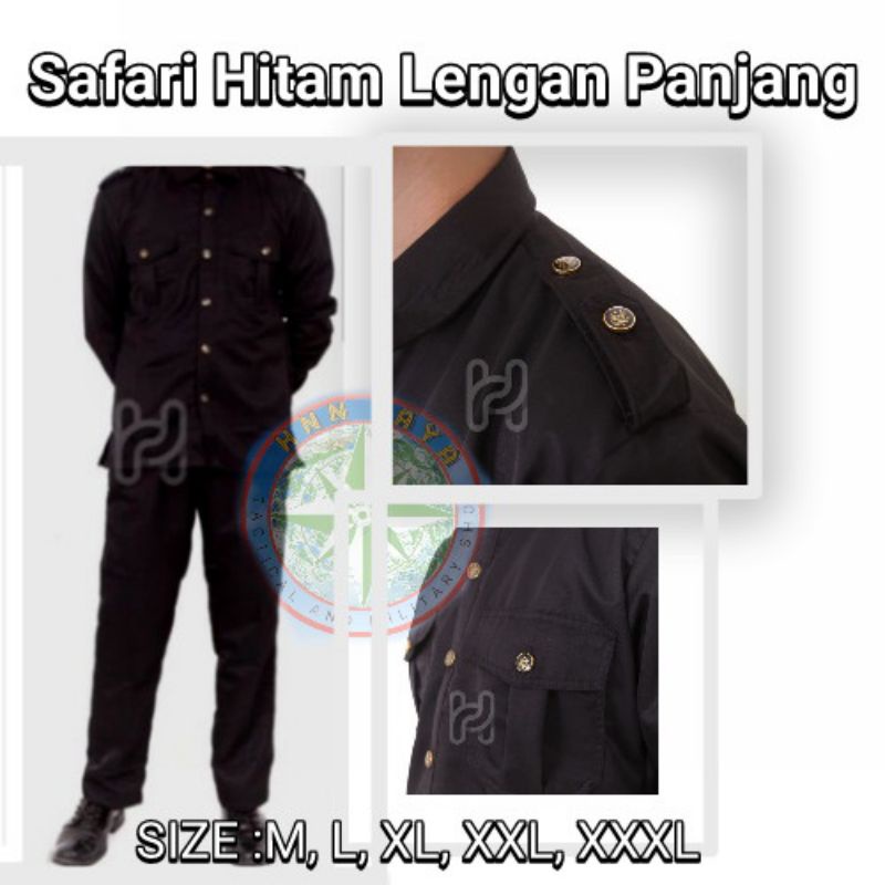 Safari hitam lengan panjang