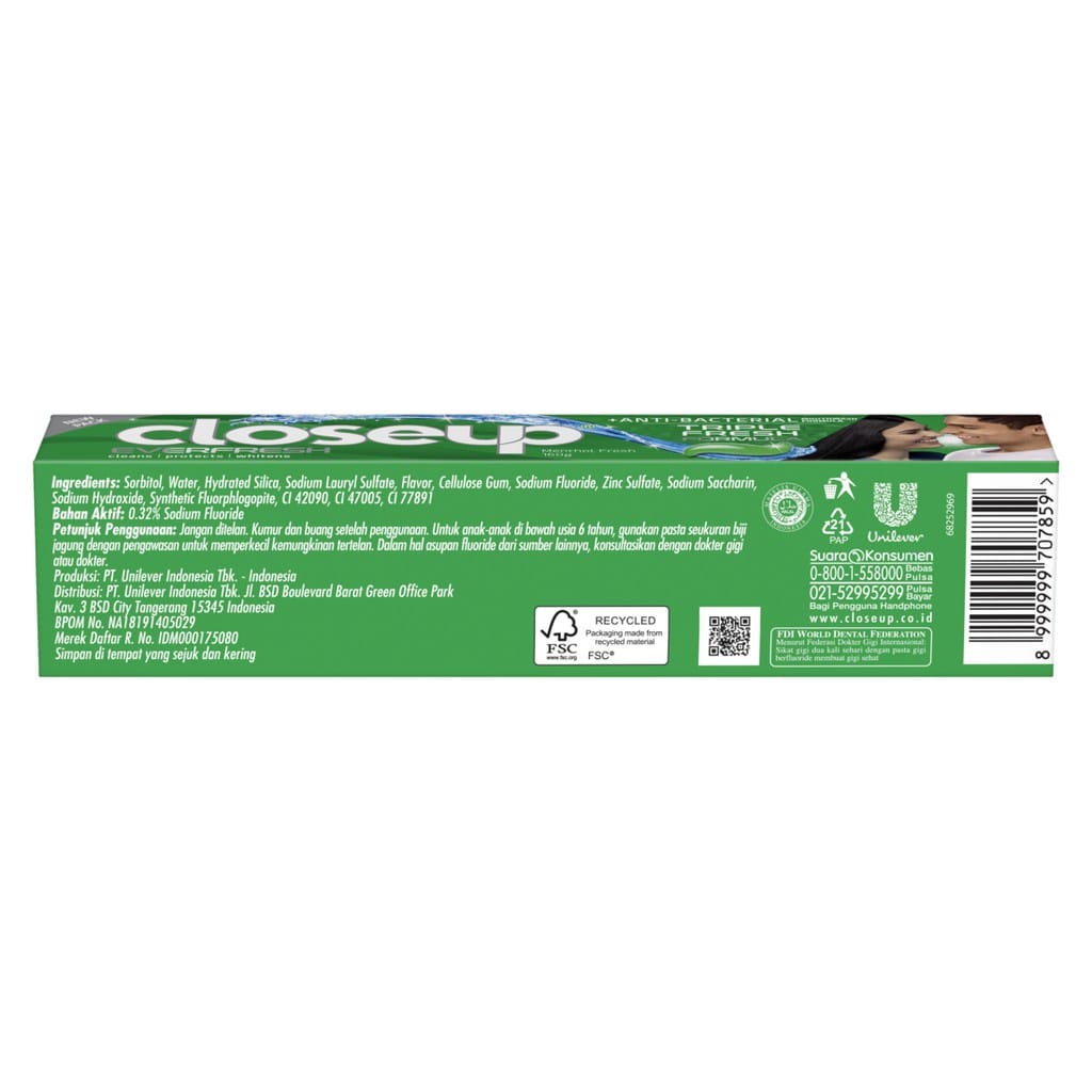 Closeup Pasta Gigi Mentol Fresh 160 110 g Close Up Toothpaste 160g