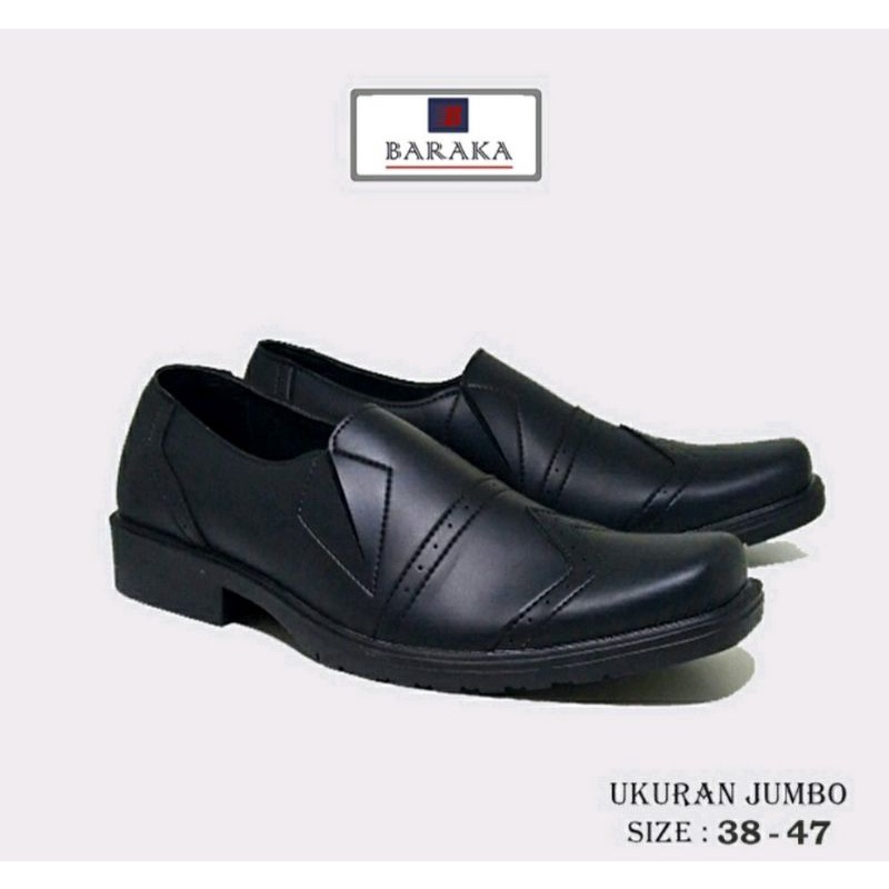 Sepatu OXPORD Pria Big Size 37-48 / Loafers Formal Pantofel Remaja Sekolah Kulit Hitam JUMBO, 37