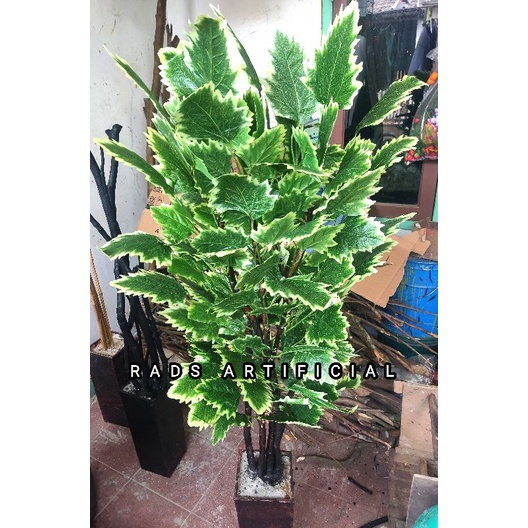 pohon hias sudut 120cm / bunga hias sudut artificial sudah dengan pot /sudut ruang tamu pojok
