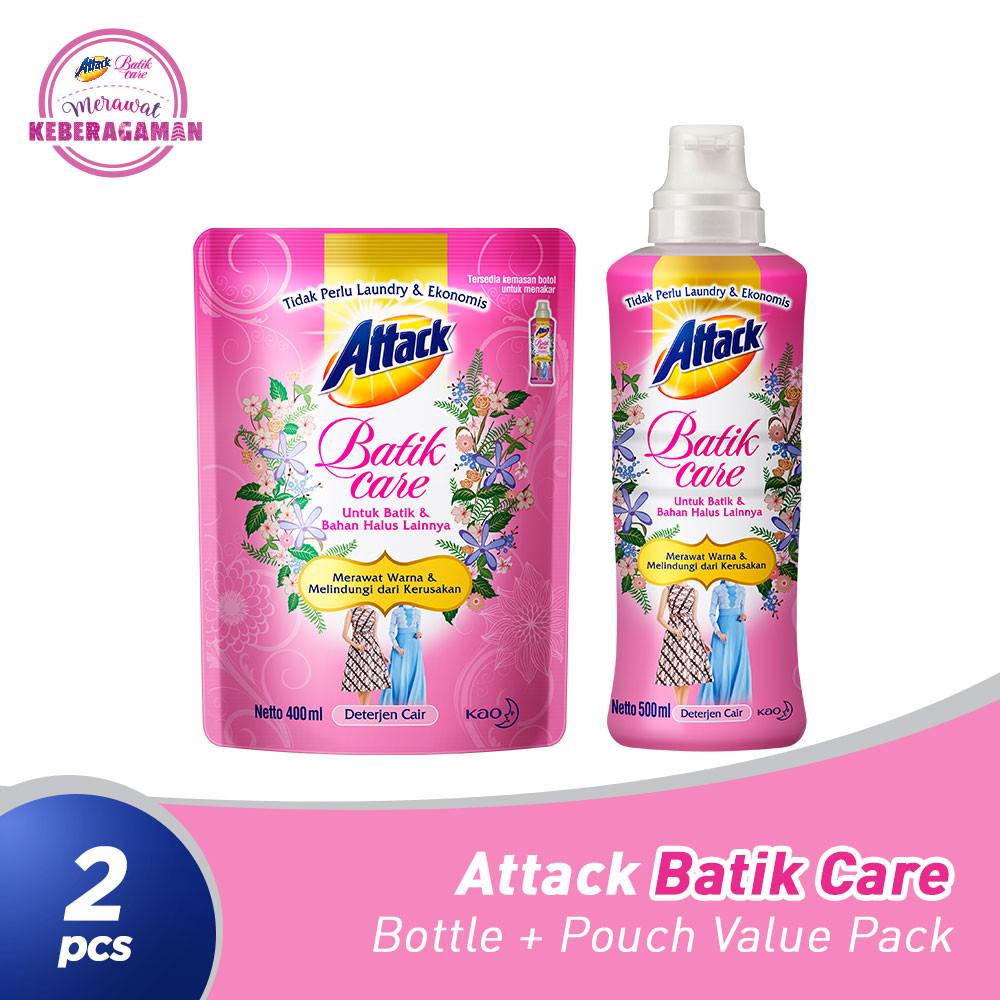 Attack Deterjen Cair Batik Care Bottle + Pouch - Sabun Cuci Baju / Detergen Pembersih Pakaian - Untu