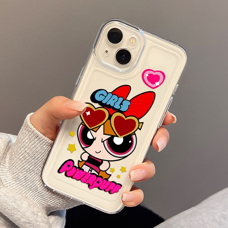 IPHONE Cute Pink Girl Transparan Phone Case Kompatibel Untuk Iphone14 13 11 12 Pro XS Max Casing XR X8 7 6S Plus Silikon Lembut TPU Shockproof Cover