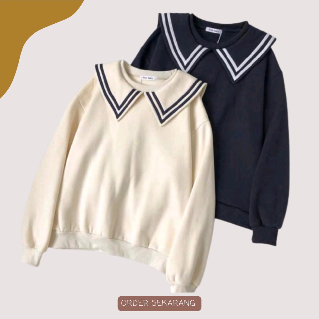 TERBARU PULMA TOP SWEATER OBLONG CREWNECK KERAH JAPAN