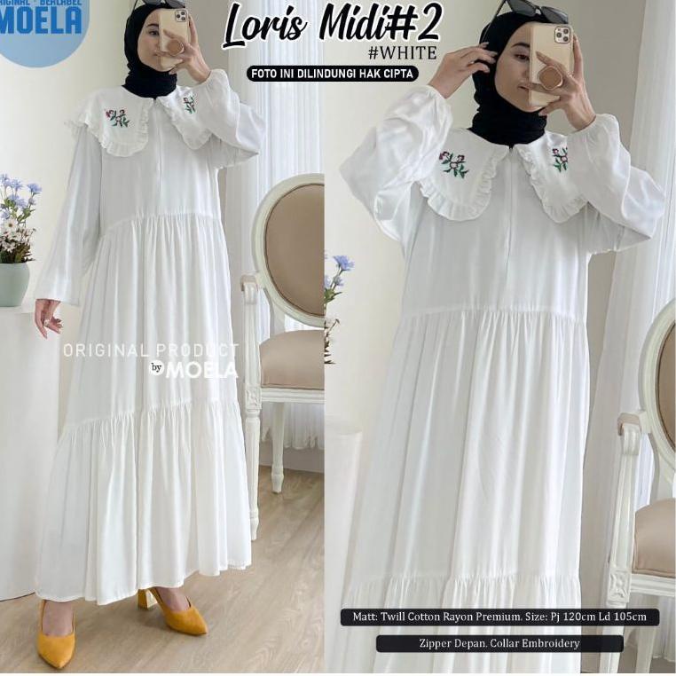 TERBAIK BORDIR LORIS MIDI DRESS CRINGKEL AIRFLOW