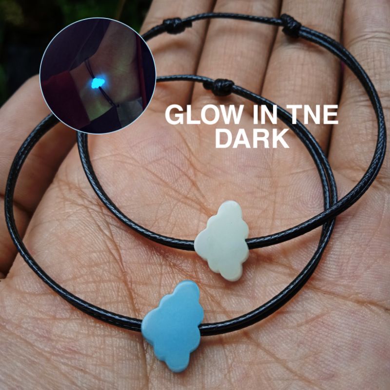 Gelang Couple Persahabatan bentuk Awan Glow In the dark