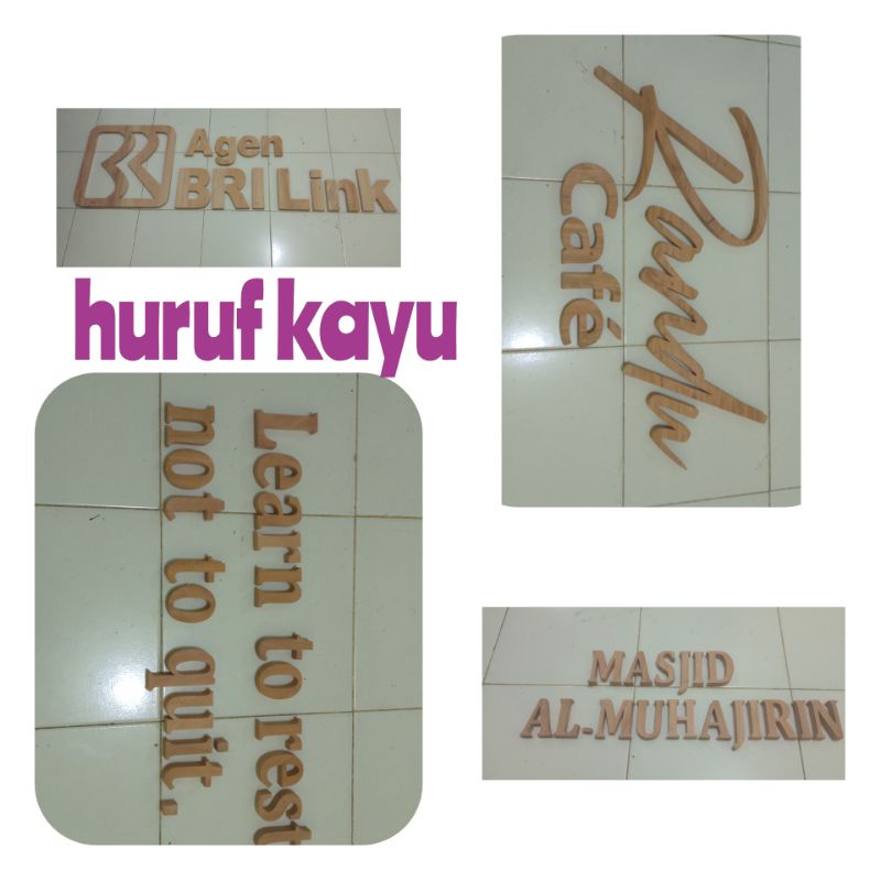 Huruf Kayu Satuan.