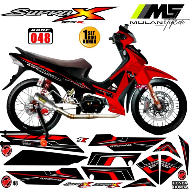 Decal Sticker Striping Variasi Supra X 125 R 2007-2013 Honda Supra X 125 R 2005-2007 Supra X 125 Bat