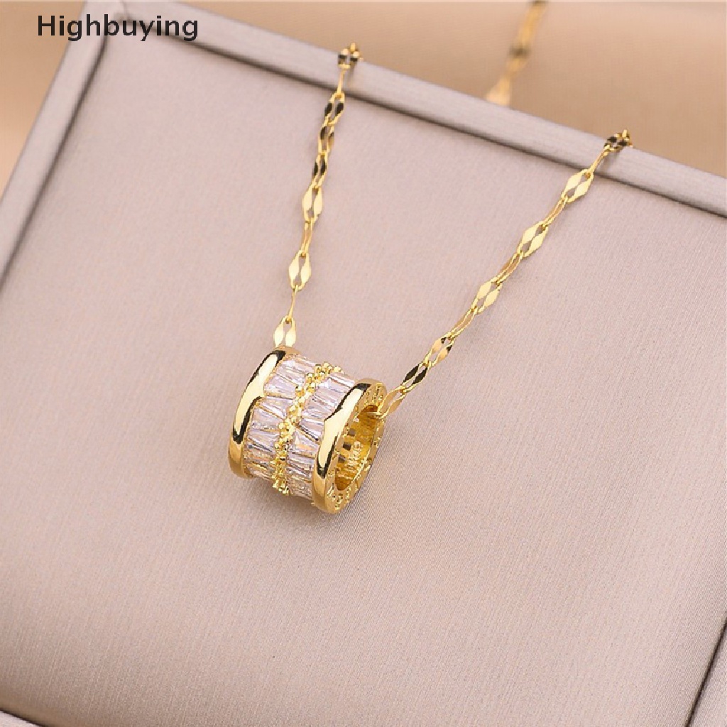 Hbid Fashion Lucu Beruntung Kristal Liontin Kalung Untuk Wanita Bulat Liontin Kalung Gaya Minimalis Perhiasan Pernikahan Klavikula Rantai Aksesoris Glory