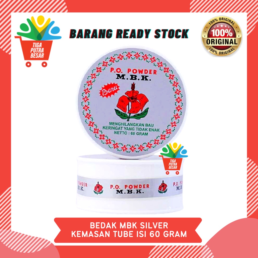 BEDAK MBK POWDER TIN SILVER 60 GRAM / ANTI BAU BADAN DAN KERINGAT