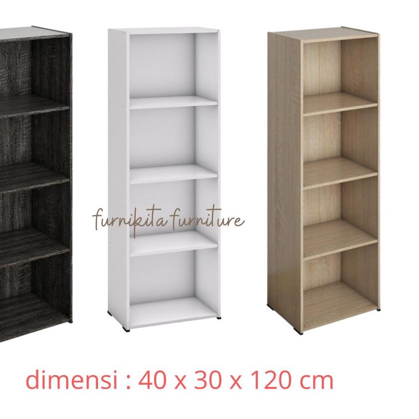 ✲ RAK BUKU SERBAGUNA SUSUN 4 KAYU ♧