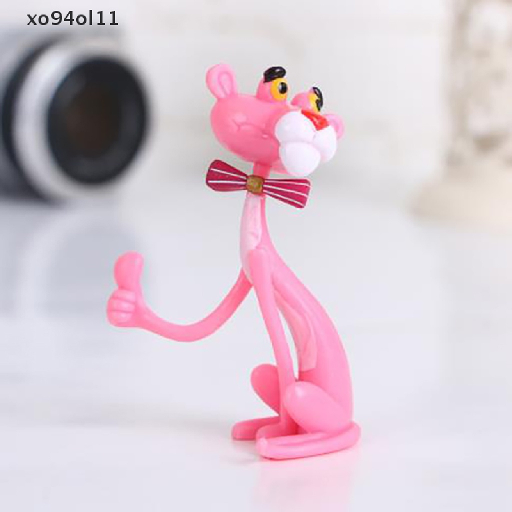 Xo 4pcs/lot Action &amp; Toy Figure Pink Panther Boneka Lucu Micro Landscape Dekorasi OL