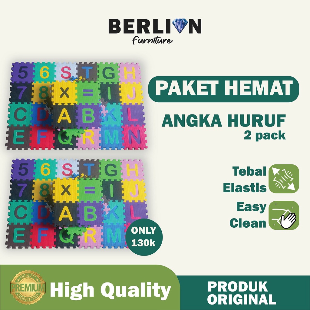 Paket Hemat Matras Puzzle Angka &amp; Huruf Isi 80 Pcs